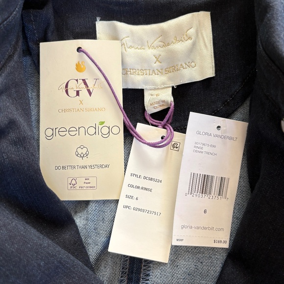 Christian Siriano Gloria Vanderbilt Denim Trench jacket 6 - Picture 14 of 16